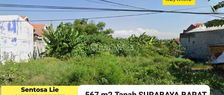 Dijual 567 m2 Tanah Raya Menganti - kel.Jeruk - Kec.Lakarsantri - Surabaya - SHM - dekat Citraland, Pakuwon Mall Surabaya Barat 1