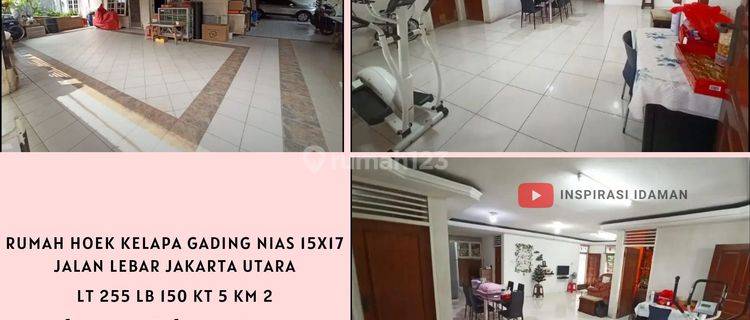 Rumah Hoek Kelapa Gading Nias 15x17 Jalan Lebar Jakarta Utara 1