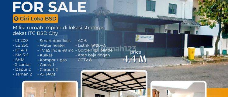 Dijual Cepat Rumah baru siap huni Giri loka Bsd city, st 1