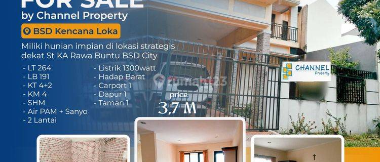 Dijual cepat rumah pinggir jalan raya kencana loka Bsd city, st 1