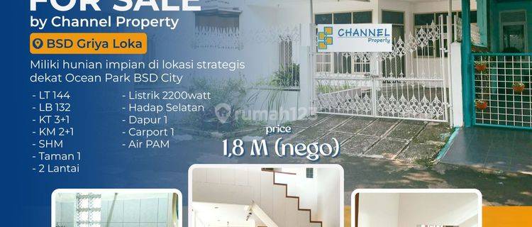 Dijual cepat rumah siap huni 2 lantai Griya loka Bsd city, vn es 1