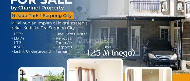 Dijual Cepat Rumah cluster siap huni Jade Park Serpong, an 1