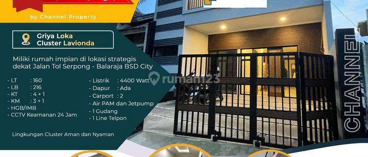 Dijual Cepat Rumah cluster siap huni Griya loka Bsd city, ea 1