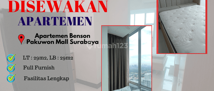 Disewakan Unit Studio Plus Apartemen Benson Full Furnish Murah 1