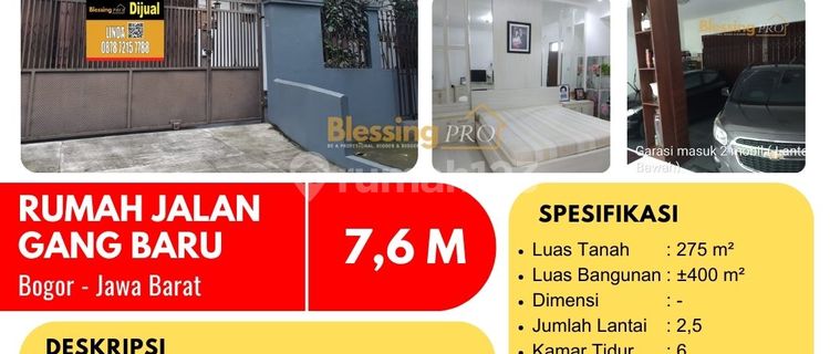 For Sale: 2.5-Story House on Jl. Gang Baru, Pabaton, Bogor 1