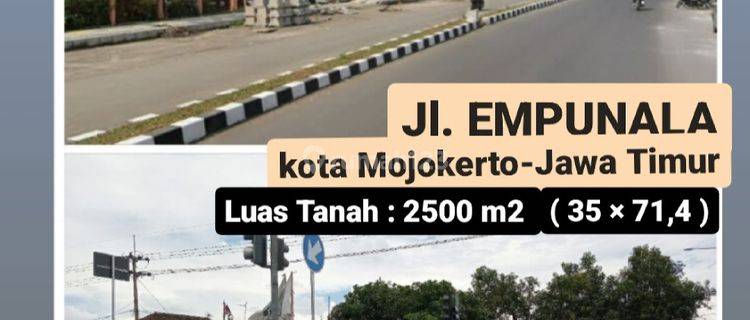 Disewakan Tanah luas 2500 m2 - Jalan Empunala - Mojokerto Kota  1