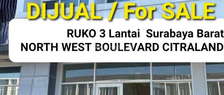 Ruko Citraland North West Boulevard Surabaya Barat -3 Lantai -  Parkiran Mobil Luas 1
