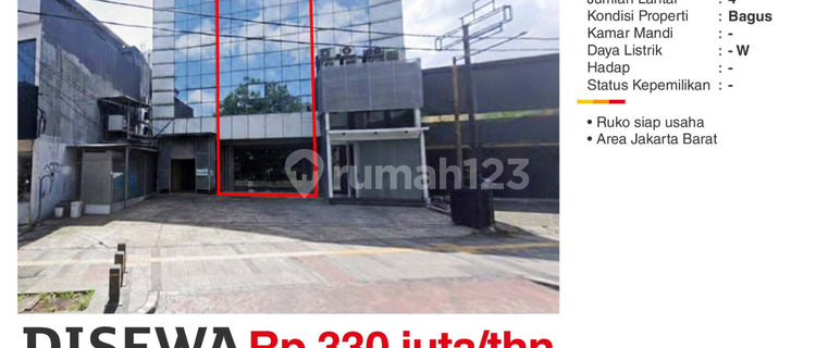 For Rent 4-Story Shop House Facing the Road on Jl. Pesanggrahan, West Jakarta 1