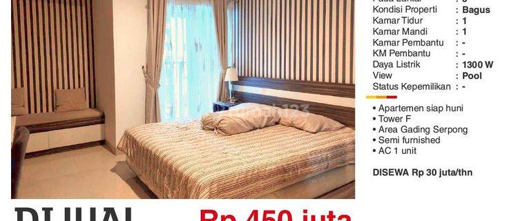 Dijual Apartemen Skyline Studio Furnished di Gading Serpong 1