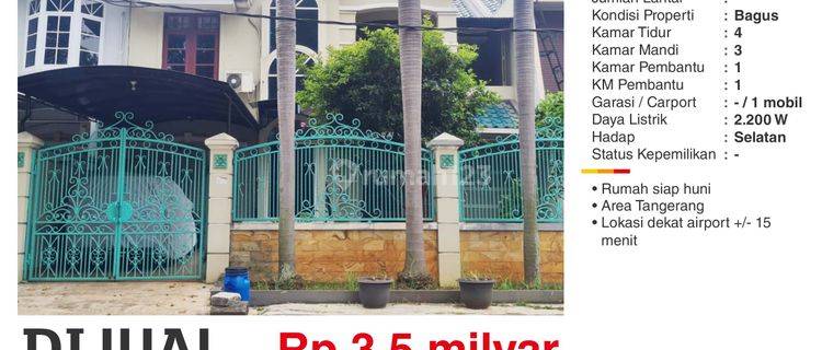 Dijual Rumah Bagus di Perum Alam Raya Dekat Airport Tangerang 1