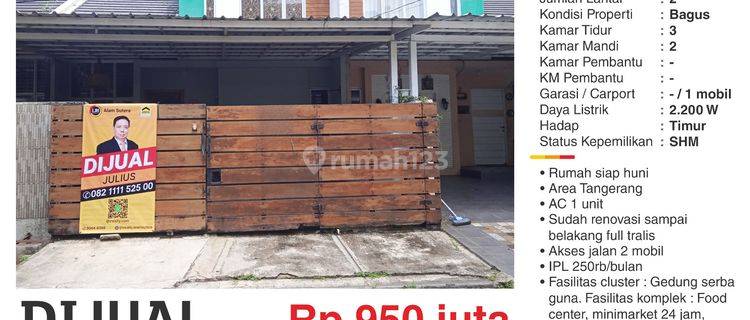 Dijual Rumah Siap Huni Bagus SHM di Cluster Flora Talaga Bestari  1