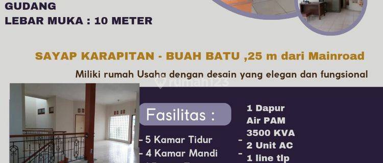 Jual Rumah Usaha Sayap Karapitan- Buah Batu, 25 M Dari Jl Utama 1