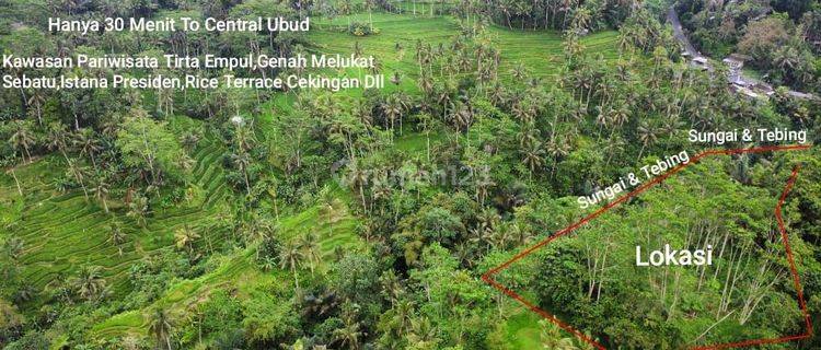 DIJUAL LAHAN VIEW CANTIK SUNGAI, JUNGLE, TEBING DAN PERSAWAHAN 47 ARA 1