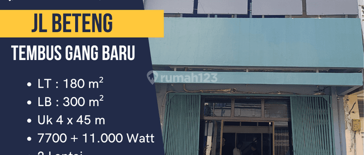 Disewakan Ruko Jl. Beteng Tembus Gang Baru  1