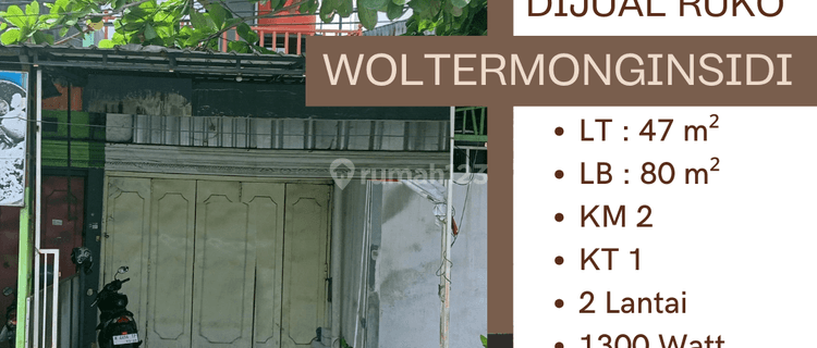 Dijual Ruko 2 Lantai Jl. Woltermonginsidi  1