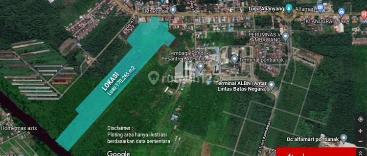 Tanah di Pinggir Jalan Trans Kalimantan, Kubu Raya 170.256 Ha 1
