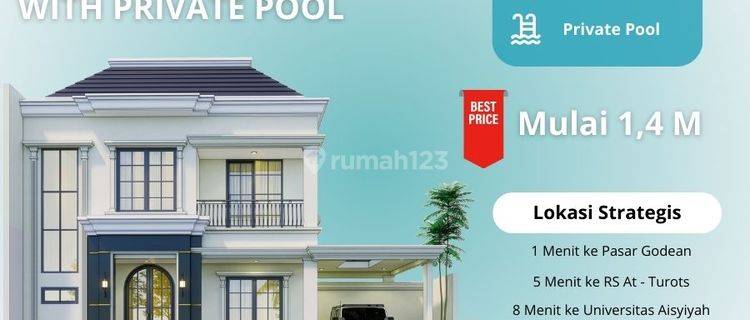 Rumah Mewah Bangunan Baru Daerah Godean Hanya 1,4 1