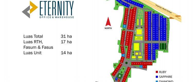Gudang *Type RUBY* ETERNITY Office & Warehouse, Serang 1
