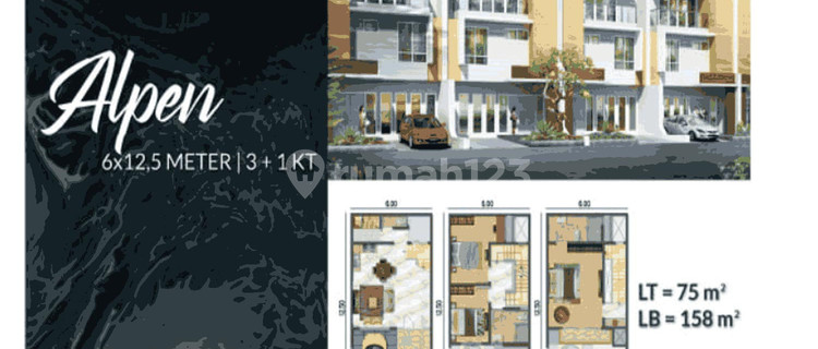 For Sale Cluster House Piano 6x12.5m, 3 Floors in Golf Island 1