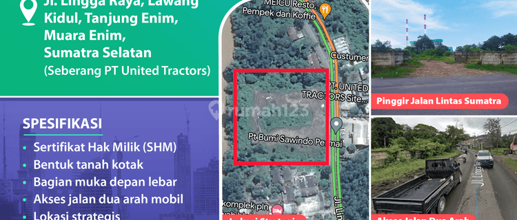 Tanah di Pinggir Jalan Tanjung Enim Muara Enim Seluas 1,8 Ha 1