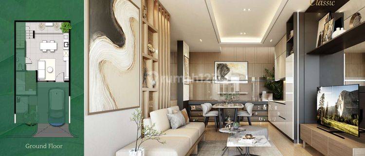 Rumah minimalis modern baru 2 lantai di BSD City, The Belova Classic 1