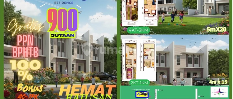 NEW HOUSE READY TO OCCUPY, CAN APPLY FOR KPR, FREE VAT, 3 MINUTES TO SOETTA AIRPORT. 1