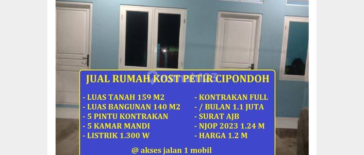 di jual rumah Kost luas tanah 159 meter Petir cipondoh Tangerang 1