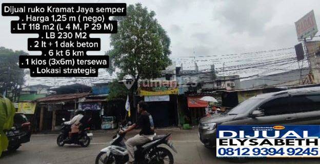 Jual Cepat Murah Ruko 2 Lt, 118m2, Strategis, Tepi Jalan Raya, Koja 1