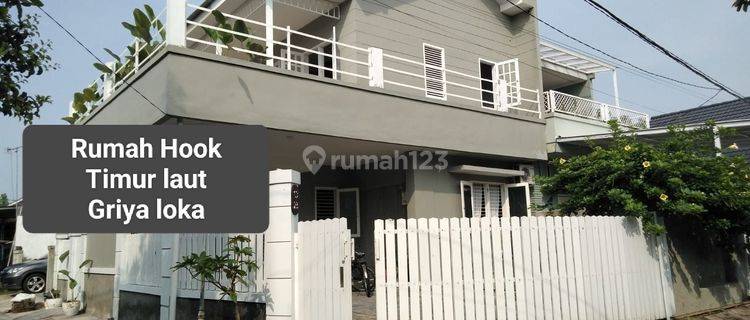 Rumah Hook 2 Lantai Barat Laut Griya Loka Bsd City  1