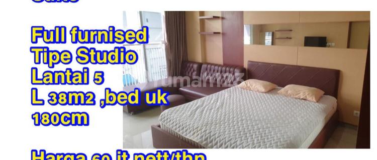Disewakan Dago Suite Full furnised Tipe Studio Lantai 5 L 38m2 ,bed uk 180cm  Harga 65 jt nett/thn Exclude IPL 1