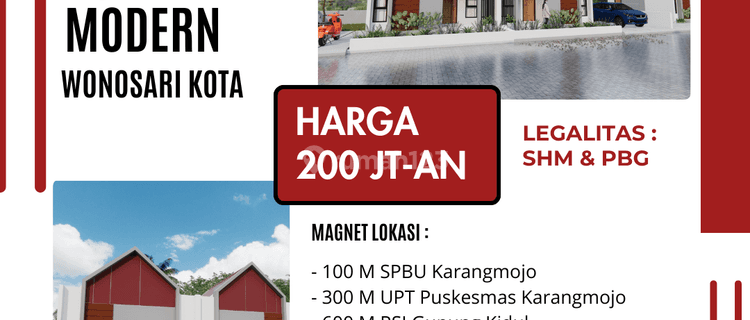 Rumah Murah di Wonosari Kota Karangmojo, Hanya 200 Jutaan 1