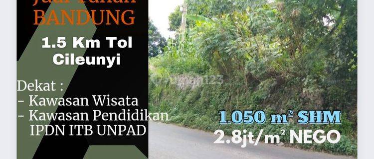 Jual Tanah Di Cileunyi Bandung Pinggir Jln 1.5Km Tol Cileunyi  1