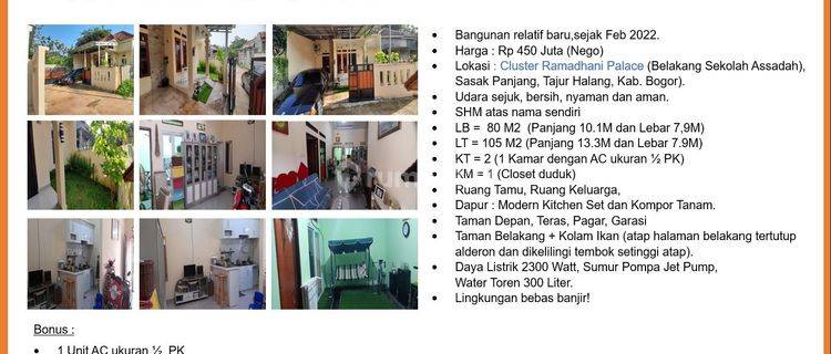 Dijual Rumah Di Cluster Ramahdani Tajur Halang Bogor 1