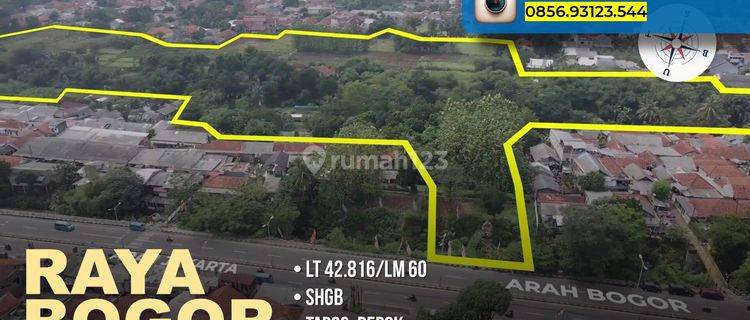 Tanah di Jalan Raya Bogor, Jatijajar Tapos Depok HGB 42.816 m² 1