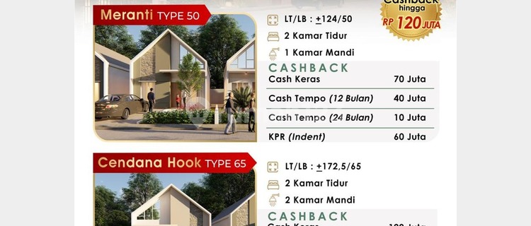 *Cluster Gemilang Agung Residence* CENDANA Type 65 Hook. Dapatkan cashback hingga 120juta 1