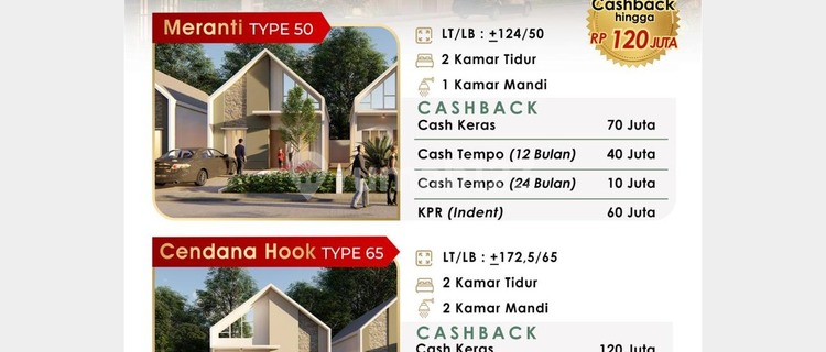 *Cluster Gemilang Agung Residence* Meranti Type 50 Dapatkan cashback hingga 120juta 1