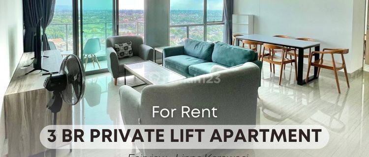 Apartemen 3 BR Fairview Millenium Village Private Lift Full Furnished Tahunan 1