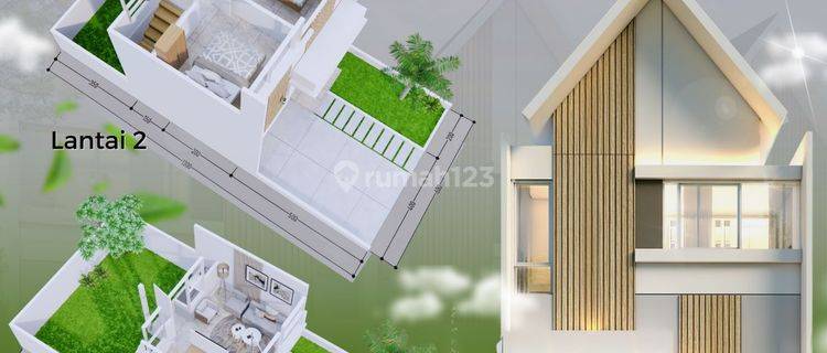 Dijual Rumah 2 Lantai Desain Scandinavian Lokasi Hertasning 1