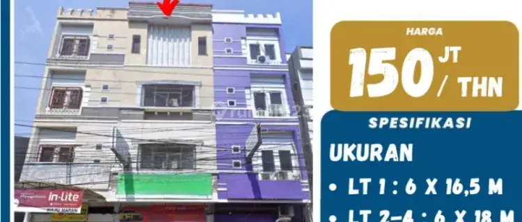 DISEWAKAN RUKO 2 LANTAI DI VETERAN SELATAN 1