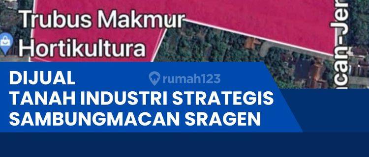 Dijual Lahan Strategis Industri,lokasi Sambung Macan,sragen,4,5 Ha,bu  1