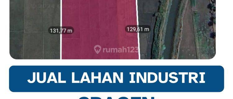 Dijual Lahan Strategis Zona Industri,lokasi Masaran Sragen,luas 3,5 Ha,bu  1