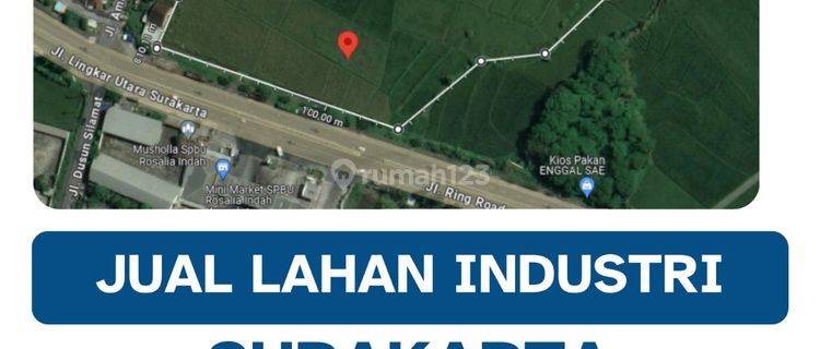 Dijual Lahan Zona Industri,lokasi Mojosongo,solo,luas 3,4 Ha,bu  1