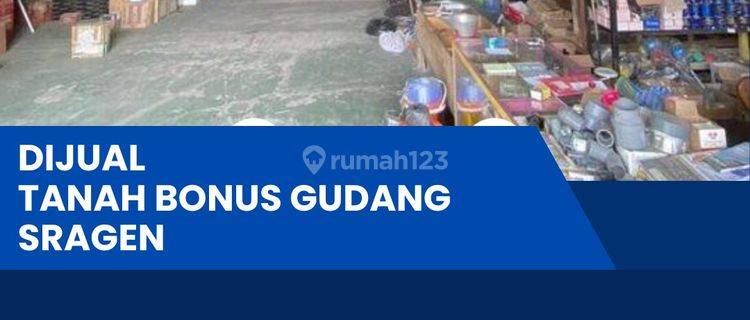 Dijual Cepat Lahan Bonus Gudang Industri,lokasi Sragen,luas 9500,Bu  1