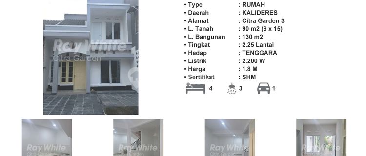 Citra 3 Kalideres West Jakarta Ready-to-Occupy House, Facing a Park 1