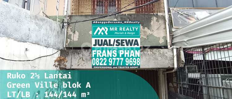 Disewa Ruko 2,5 Lantai di Green Ville 1