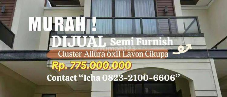 TERMURAH! Dijual Rumah 2 Lantai Semi Furnish di Allura Lavon CIkupa Tangerang 1
