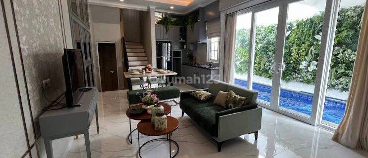 Rumah dg Pool + Full Furnished Dekat St MRT Lebak Bulus, dlm Cluster 