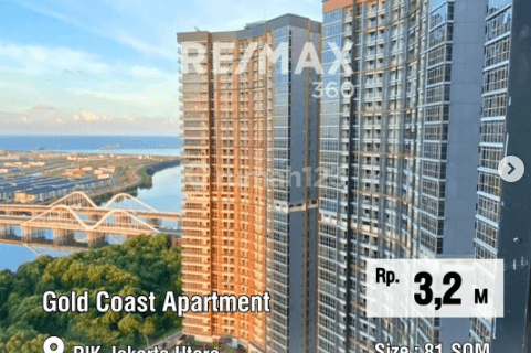 Dijual Apartemen Gold Coast 3br Uk81m2 Furnished At Jakarta Utara  1