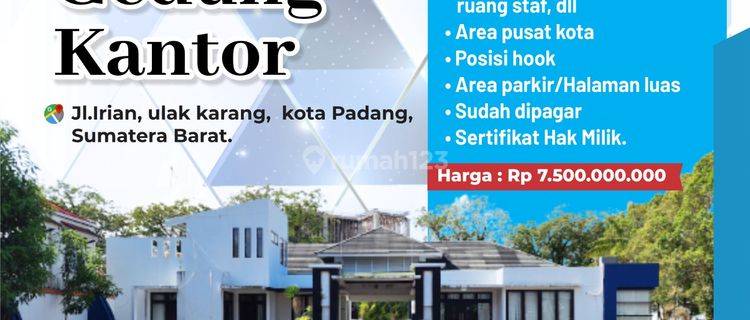 Jual Gedung Kantor Siap Pakai Full Furnish di Padang 1
