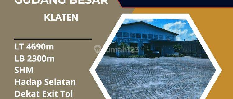 Dijual Gudang Strategis Industri Pergudangan 4690m2 Berlimbah Klaten  1